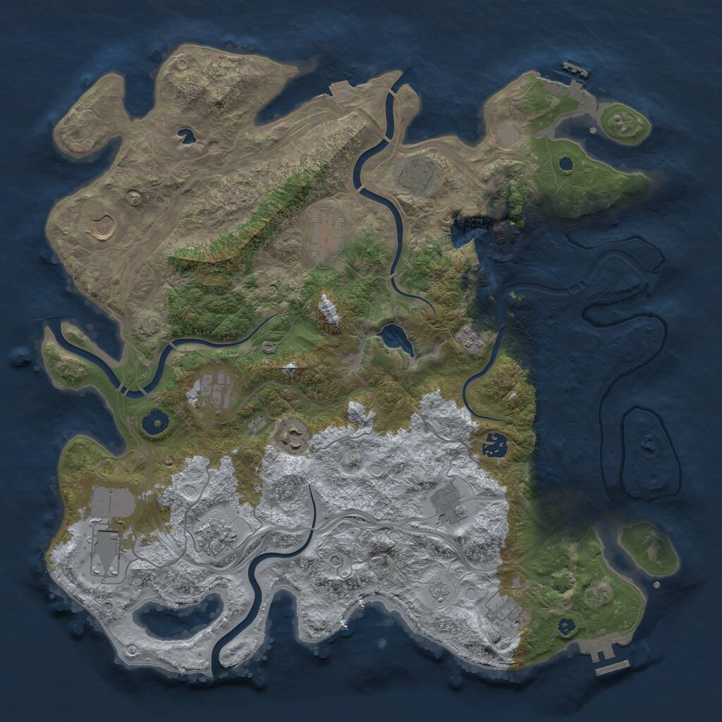 Rust Map: Procedural Map, Size: 4250, Seed: 2064066201, 17 Monuments