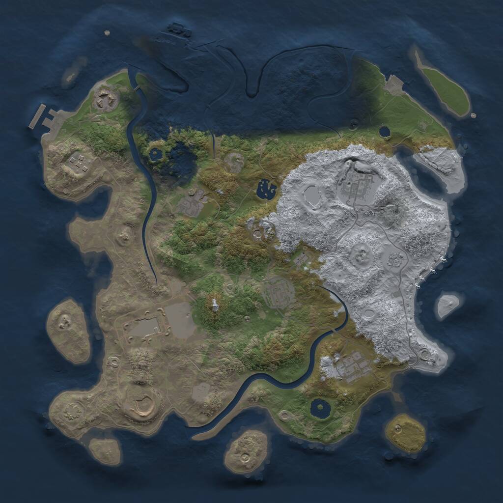 Rust Map: Procedural Map, Size: 3750, Seed: 69696969, 15 Monuments