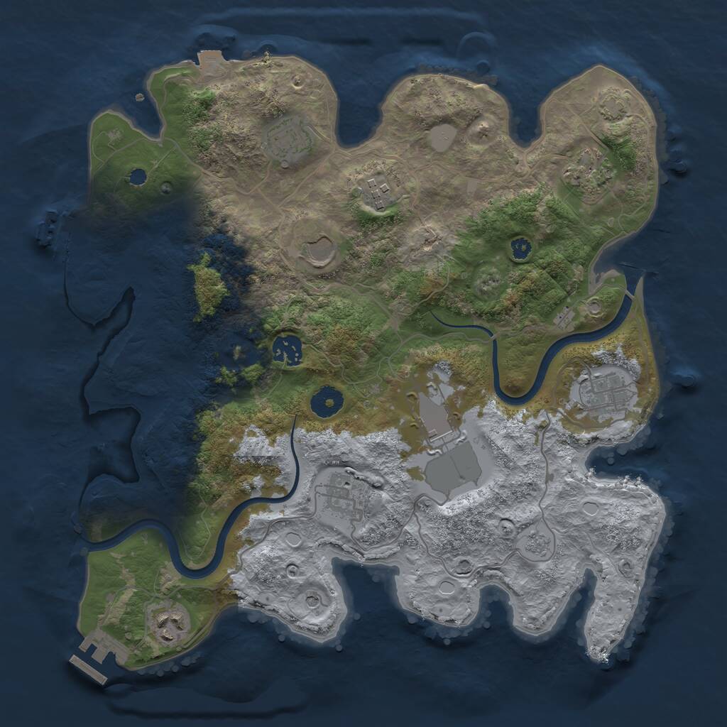 Rust Map: Procedural Map, Size: 3500, Seed: 45456, 15 Monuments
