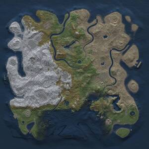 Thumbnail Rust Map: Procedural Map, Size: 4500, Seed: 21930838, 17 Monuments