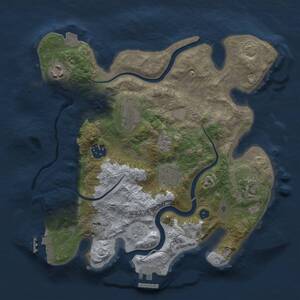 Thumbnail Rust Map: Procedural Map, Size: 3000, Seed: 721239070, 11 Monuments