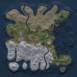 Thumbnail Rust Map: Procedural Map, Size: 3500, Seed: 1670001201, 14 Monuments