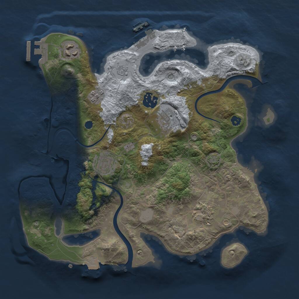 Rust Map: Procedural Map, Size: 3000, Seed: 336939087, 12 Monuments