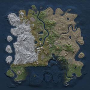 Thumbnail Rust Map: Procedural Map, Size: 4500, Seed: 25549331, 16 Monuments
