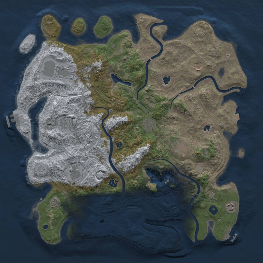 Rust Map: Procedural Map, Size: 4500, Seed: 780876135, 16 Monuments