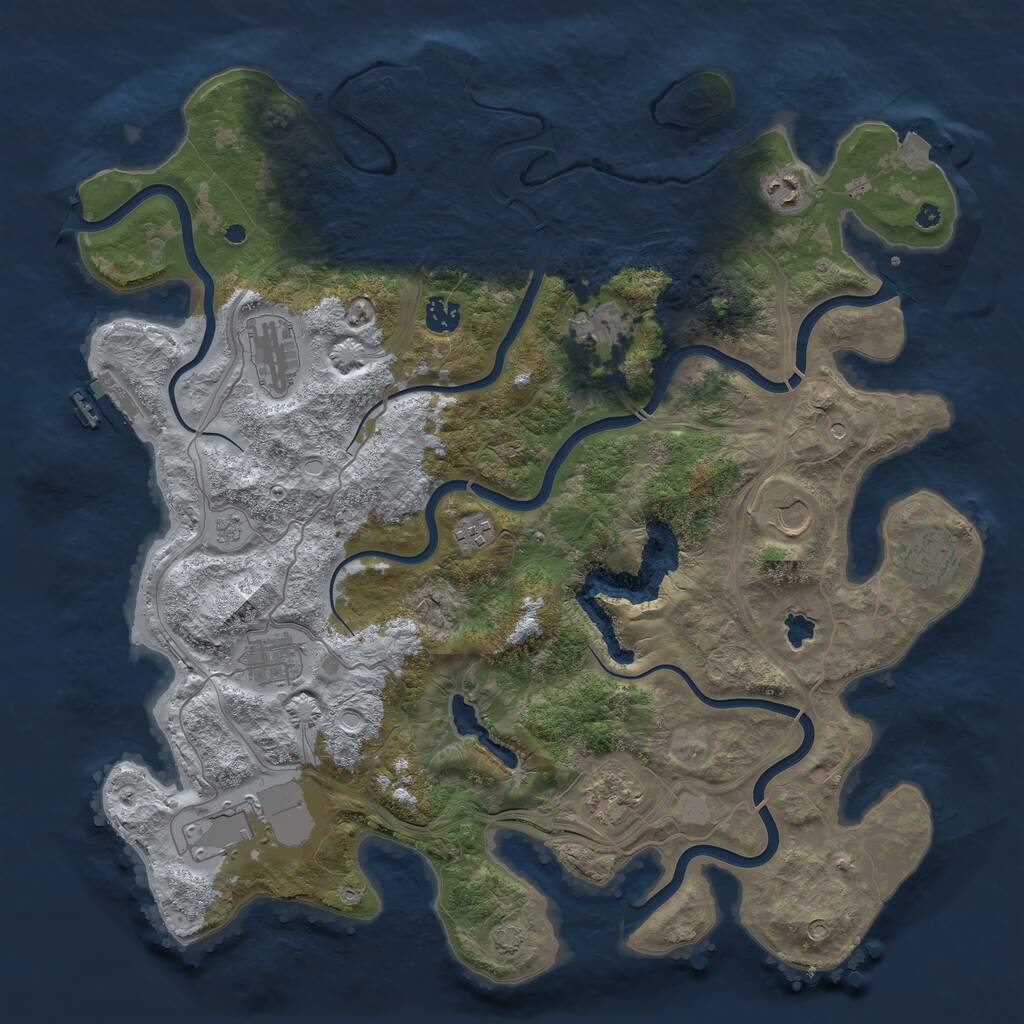 Rust Map: Procedural Map, Size: 4250, Seed: 1483934177, 16 Monuments