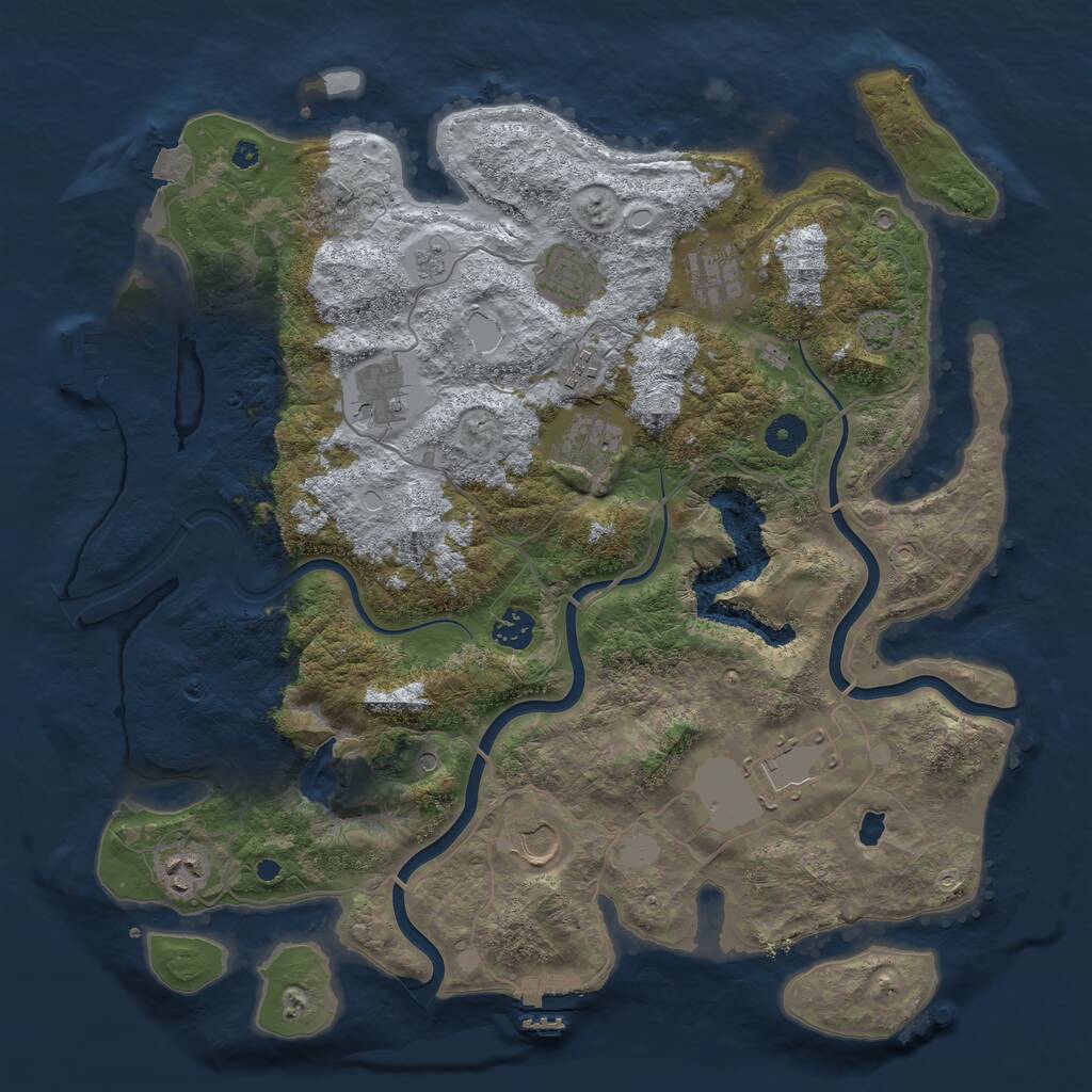 Rust Map: Procedural Map, Size: 4000, Seed: 211909844, 15 Monuments