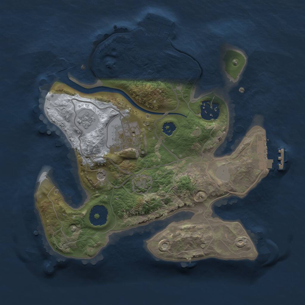 Rust Map: Procedural Map, Size: 2300, Seed: 609428280, 8 Monuments
