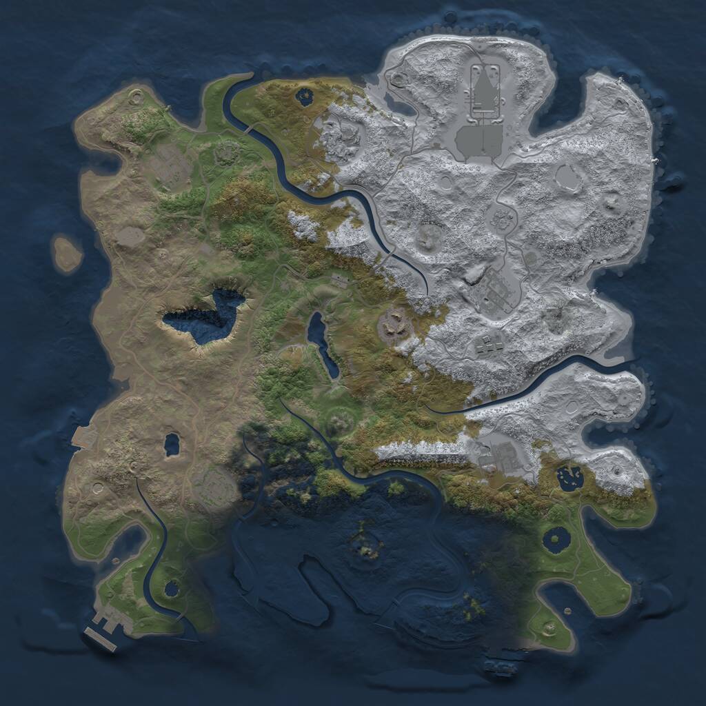 Rust Map: Procedural Map, Size: 4000, Seed: 699385554, 15 Monuments