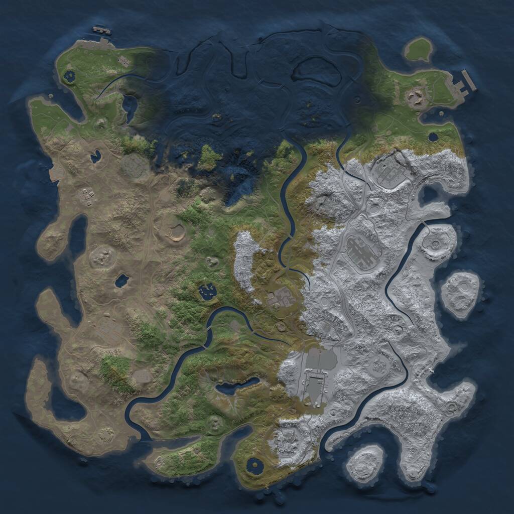 Rust Map: Procedural Map, Size: 4500, Seed: 650461823, 17 Monuments