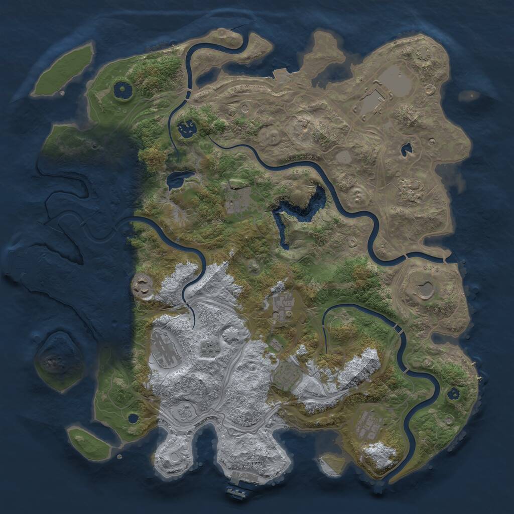 Rust Map: Procedural Map, Size: 4250, Seed: 1978646641, 17 Monuments