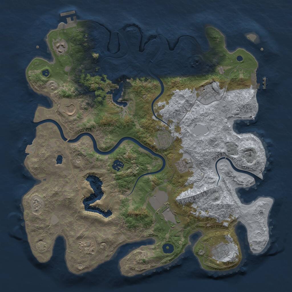Rust Map: Procedural Map, Size: 4000, Seed: 415638996, 16 Monuments