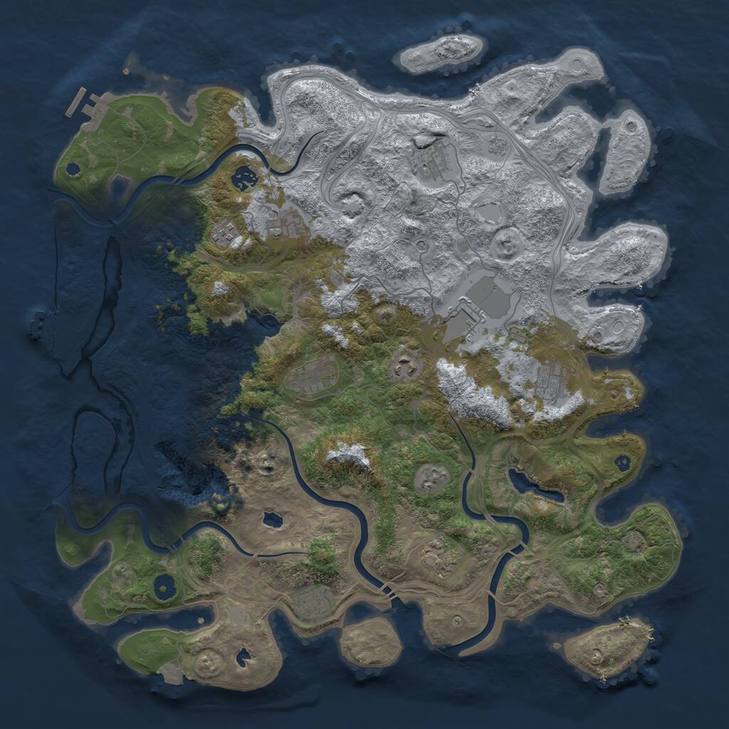 Rust Map: Procedural Map, Size: 4500, Seed: 465750143, 16 Monuments