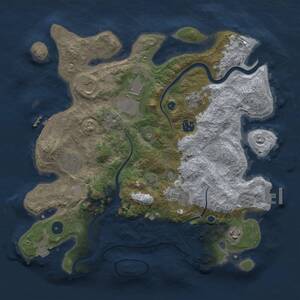 Thumbnail Rust Map: Procedural Map, Size: 3700, Seed: 56548687, 14 Monuments