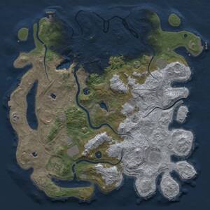 Thumbnail Rust Map: Procedural Map, Size: 4500, Seed: 714213876, 16 Monuments