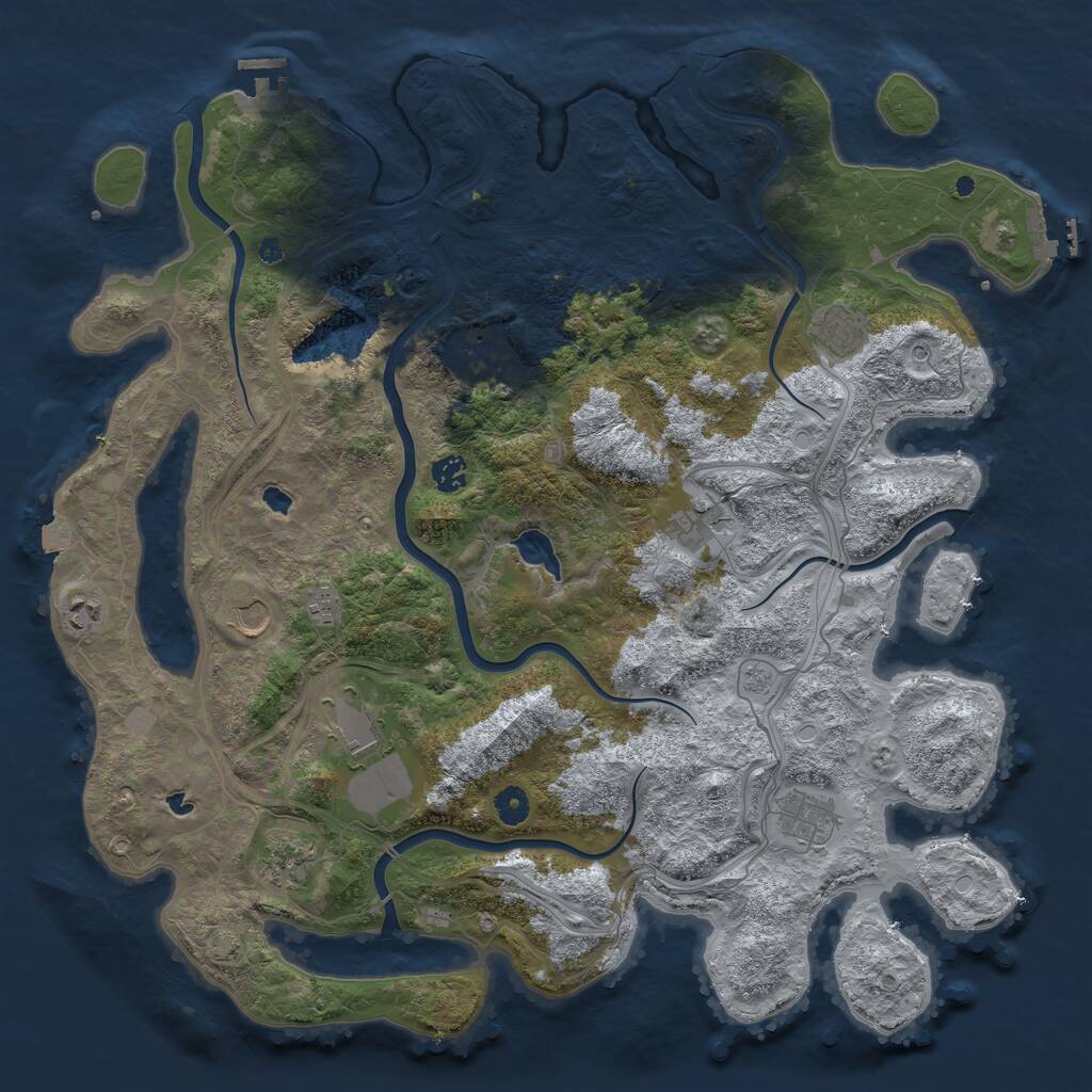 Rust Map: Procedural Map, Size: 4500, Seed: 714213876, 16 Monuments