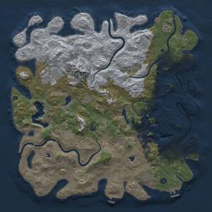 Thumbnail Rust Map: Procedural Map, Size: 5000, Seed: 123452, 16 Monuments