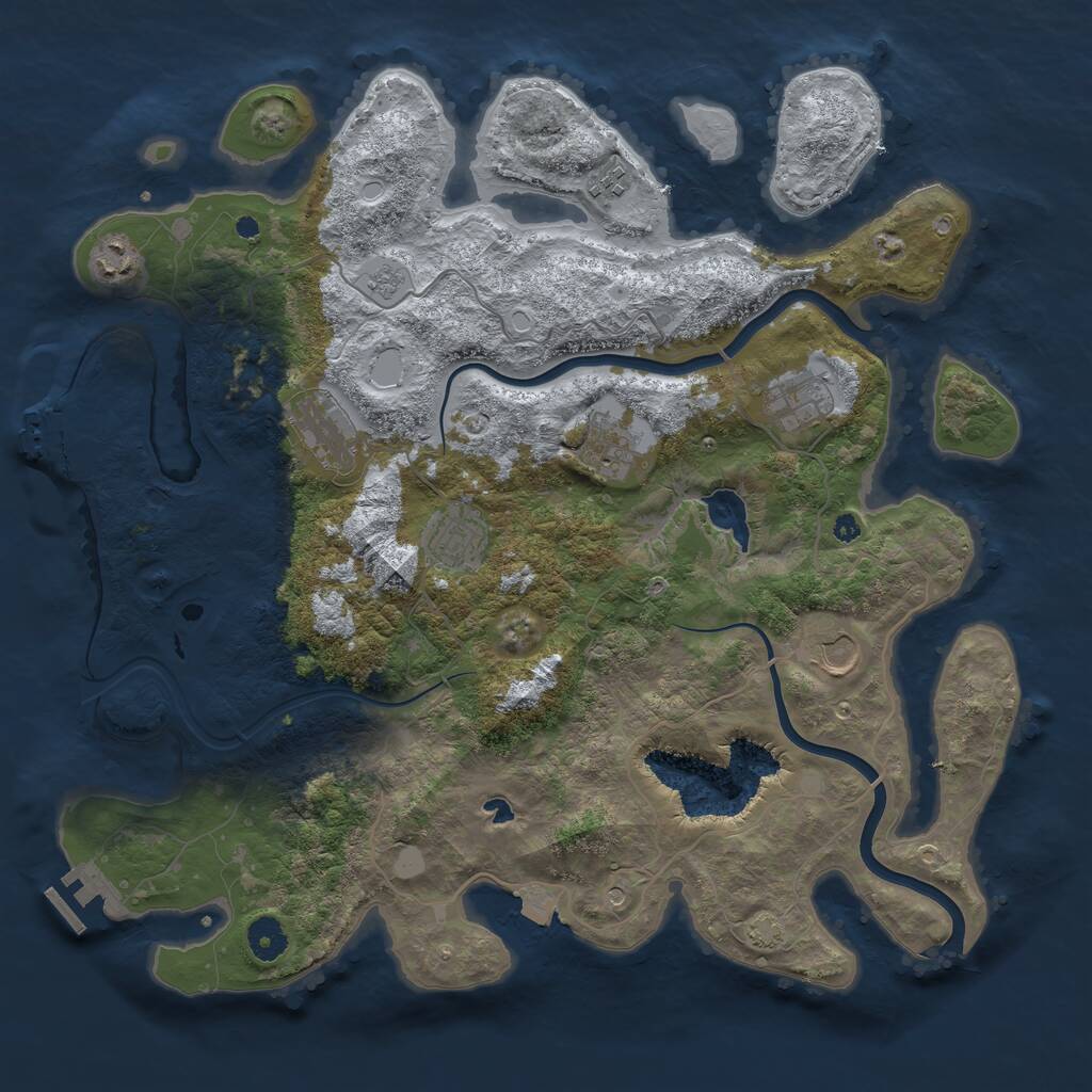 Rust Map: Procedural Map, Size: 4000, Seed: 11011348, 13 Monuments