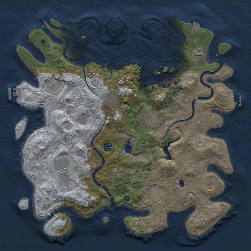 Rust Map: Procedural Map, Size: 4250, Seed: 456351977, 17 Monuments
