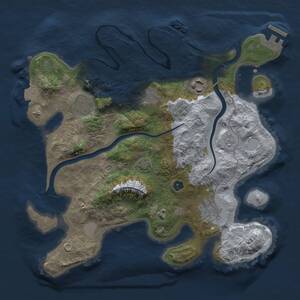 Thumbnail Rust Map: Procedural Map, Size: 3000, Seed: 6346583, 11 Monuments