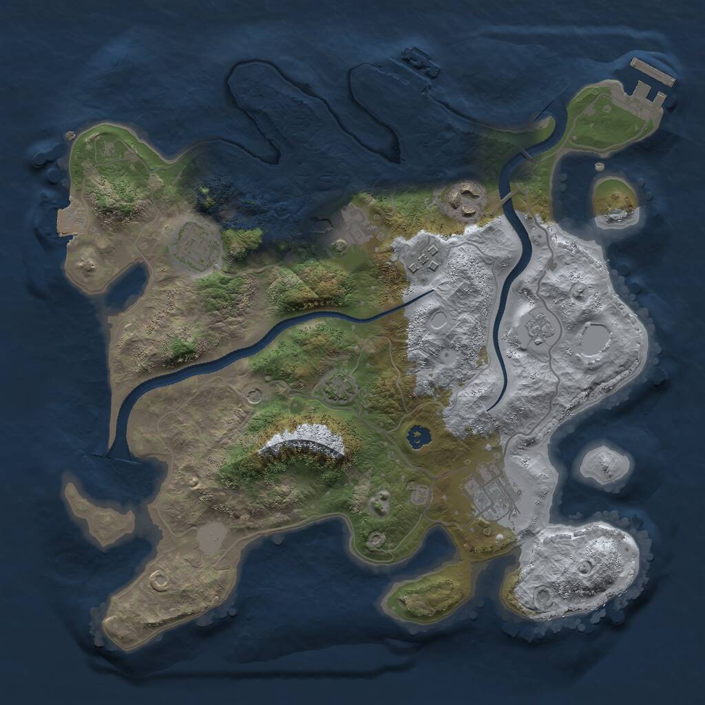 Rust Map: Procedural Map, Size: 3000, Seed: 6346583, 11 Monuments