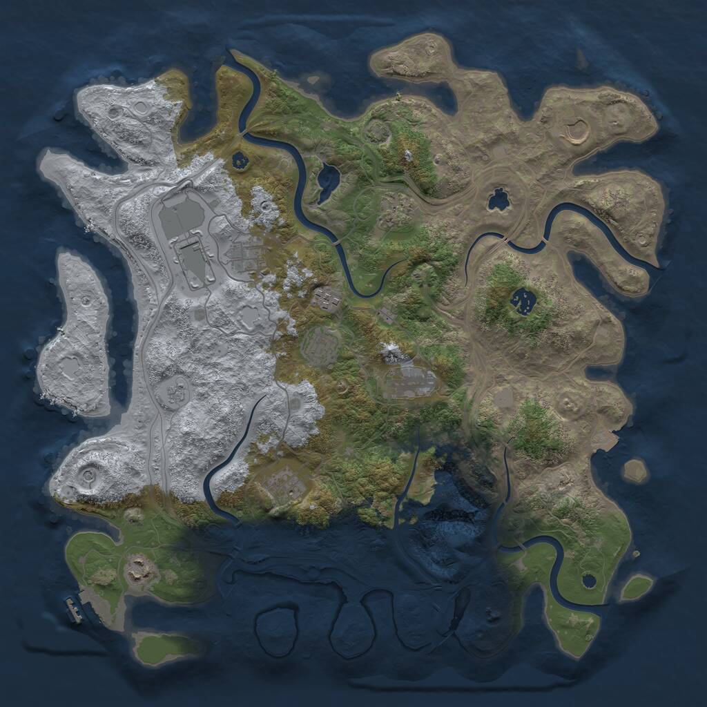 Rust Map: Procedural Map, Size: 4250, Seed: 195250, 15 Monuments