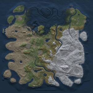 Thumbnail Rust Map: Procedural Map, Size: 4500, Seed: 1104942481, 16 Monuments