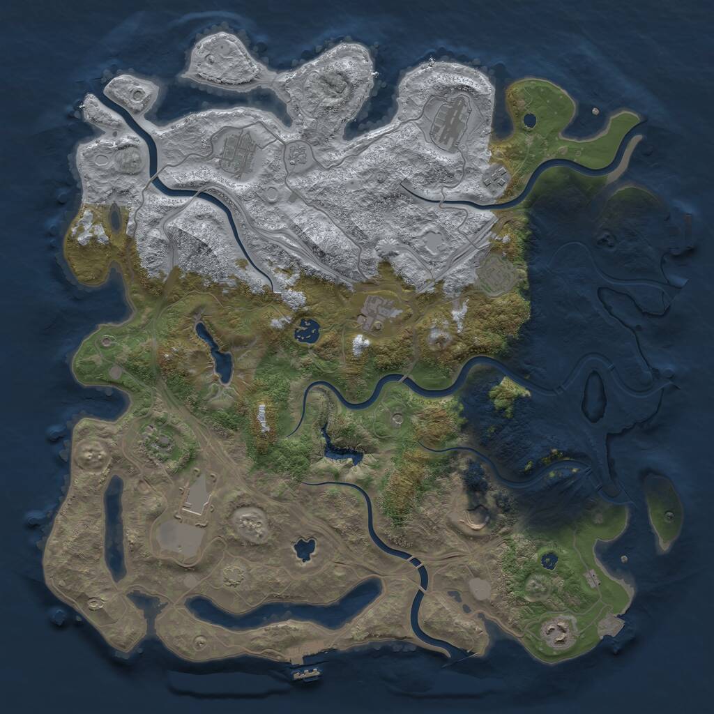 Rust Map: Procedural Map, Size: 4250, Seed: 675153028, 16 Monuments