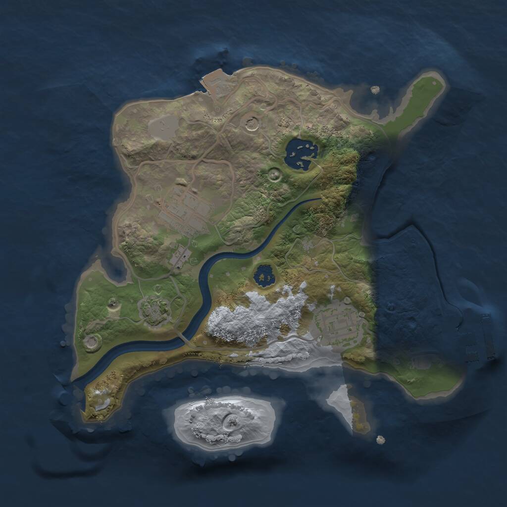 Rust Map: Procedural Map, Size: 2350, Seed: 855281529, 7 Monuments