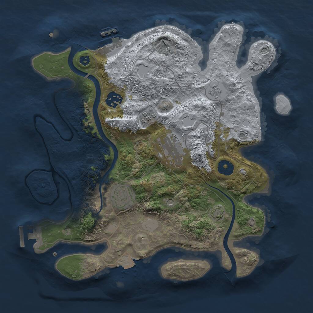 Rust Map: Procedural Map, Size: 3000, Seed: 56235, 10 Monuments