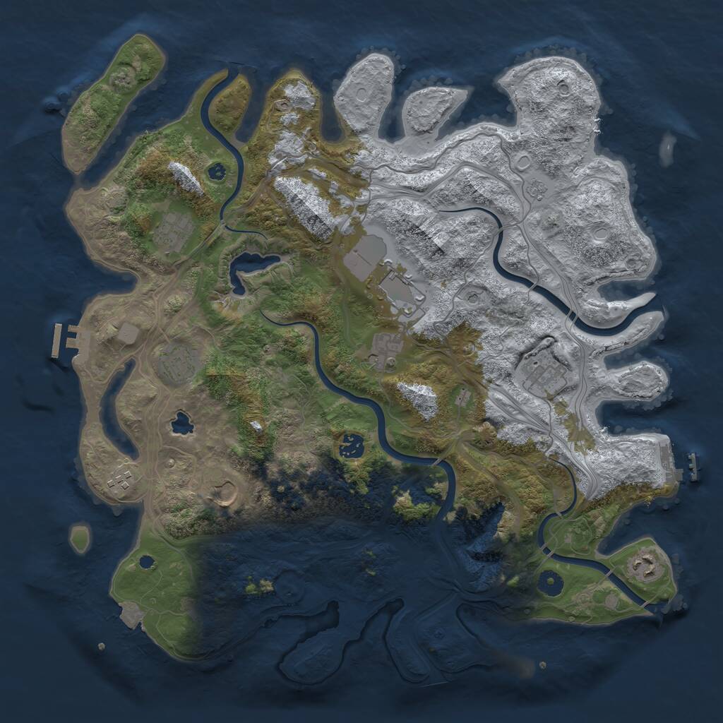 Rust Map: Procedural Map, Size: 4250, Seed: 622753453, 15 Monuments