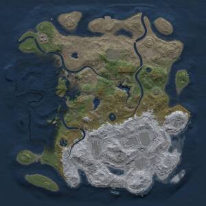 Thumbnail Rust Map: Procedural Map, Size: 4000, Seed: 1645032188, 14 Monuments