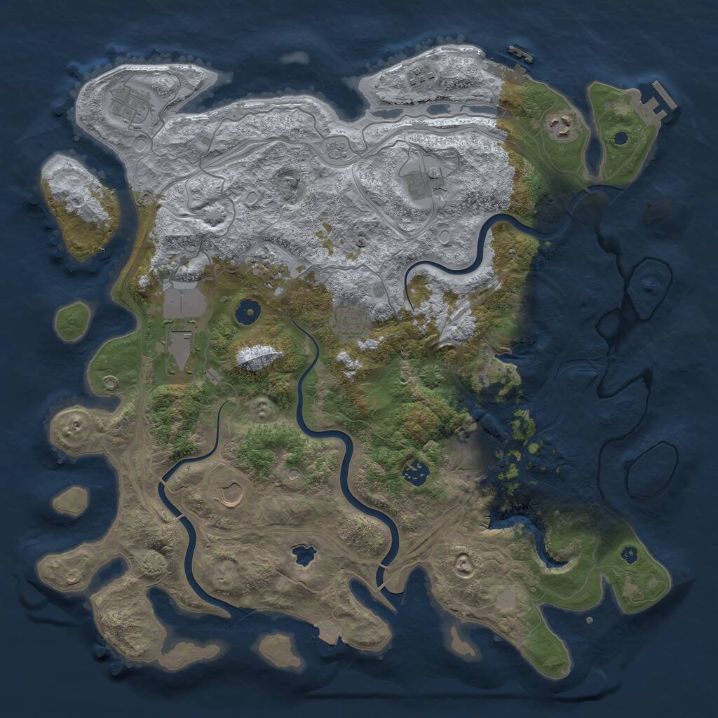 Rust Map: Procedural Map, Size: 4300, Seed: 948379153, 16 Monuments
