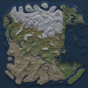 Thumbnail Rust Map: Procedural Map, Size: 6000, Seed: 542029141, 17 Monuments