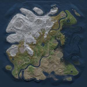 Thumbnail Rust Map: Procedural Map, Size: 3750, Seed: 326567142, 15 Monuments