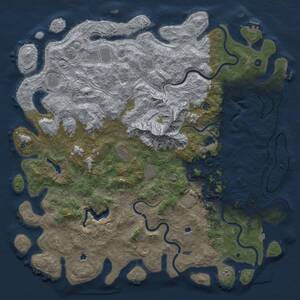 Thumbnail Rust Map: Procedural Map, Size: 6000, Seed: 1323670006, 17 Monuments