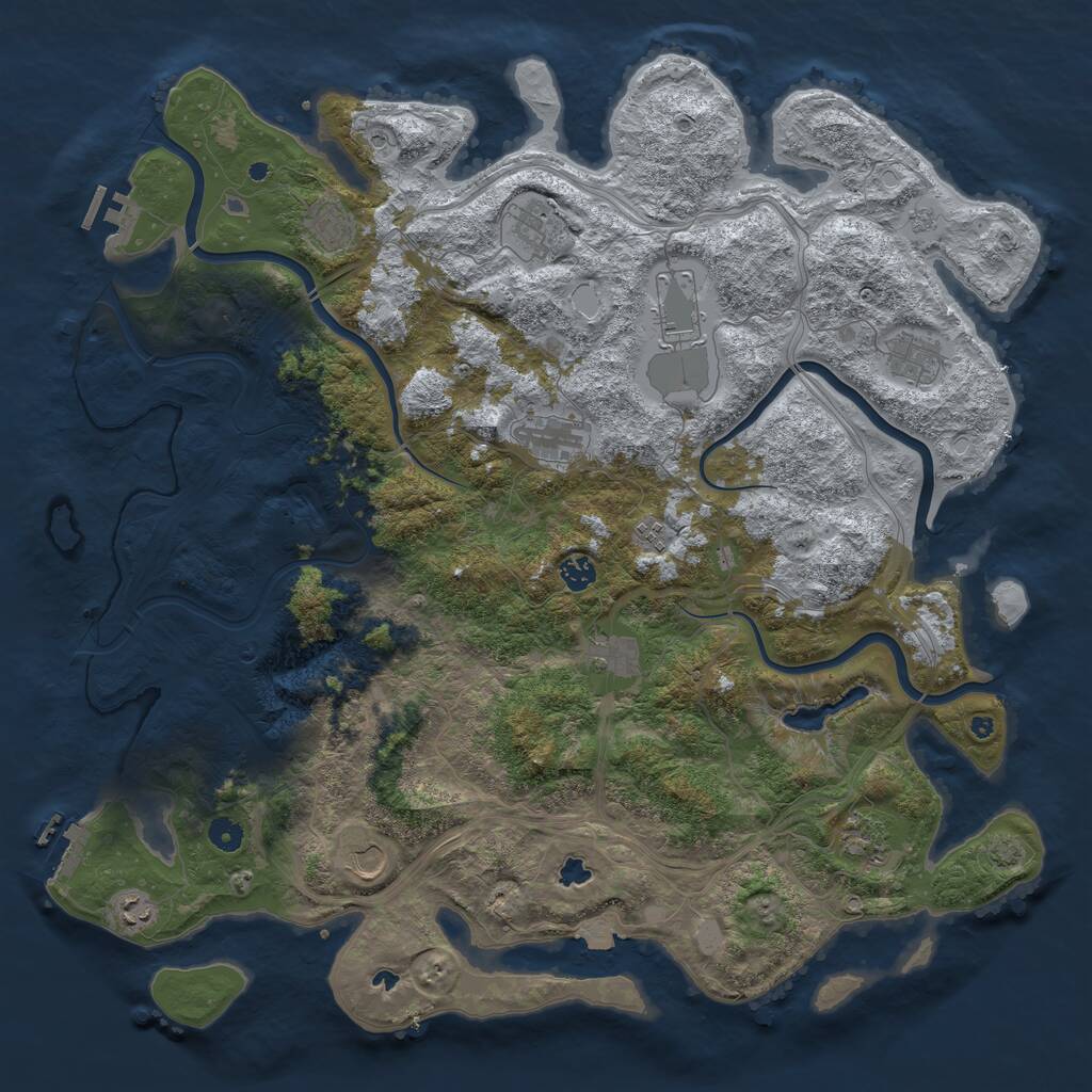 Rust Map: Procedural Map, Size: 4750, Seed: 1466863204, 17 Monuments