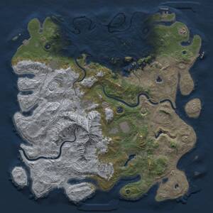 Thumbnail Rust Map: Procedural Map, Size: 5000, Seed: 234239056, 16 Monuments