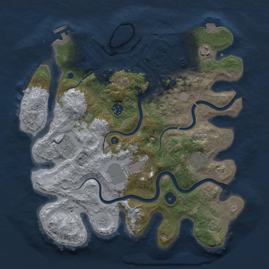 Rust Map: Procedural Map, Size: 3500, Seed: 20251003, 11 Monuments