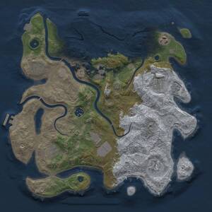 Thumbnail Rust Map: Procedural Map, Size: 3650, Seed: 44809588, 15 Monuments