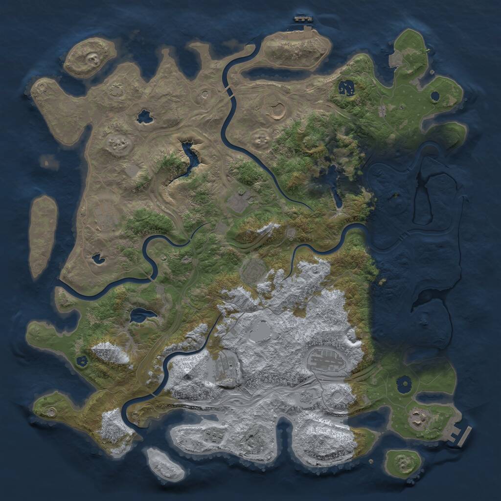 Rust Map: Procedural Map, Size: 4500, Seed: 1511579614, 15 Monuments