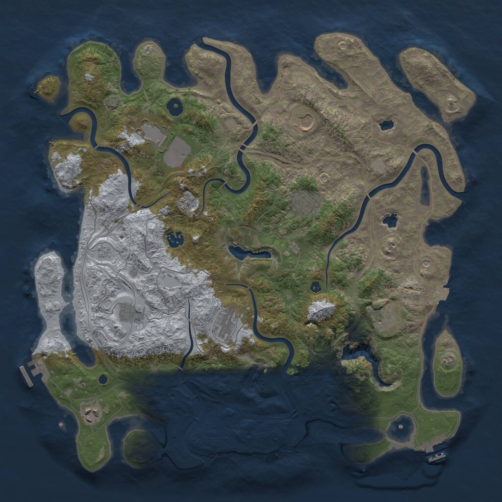 Rust Map: Procedural Map, Size: 4500, Seed: 612756793, 15 Monuments