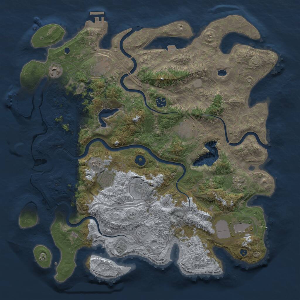 Rust Map: Procedural Map, Size: 4250, Seed: 1040755307, 15 Monuments