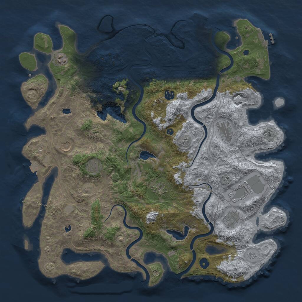 Rust Map: Procedural Map, Size: 4500, Seed: 245, 15 Monuments