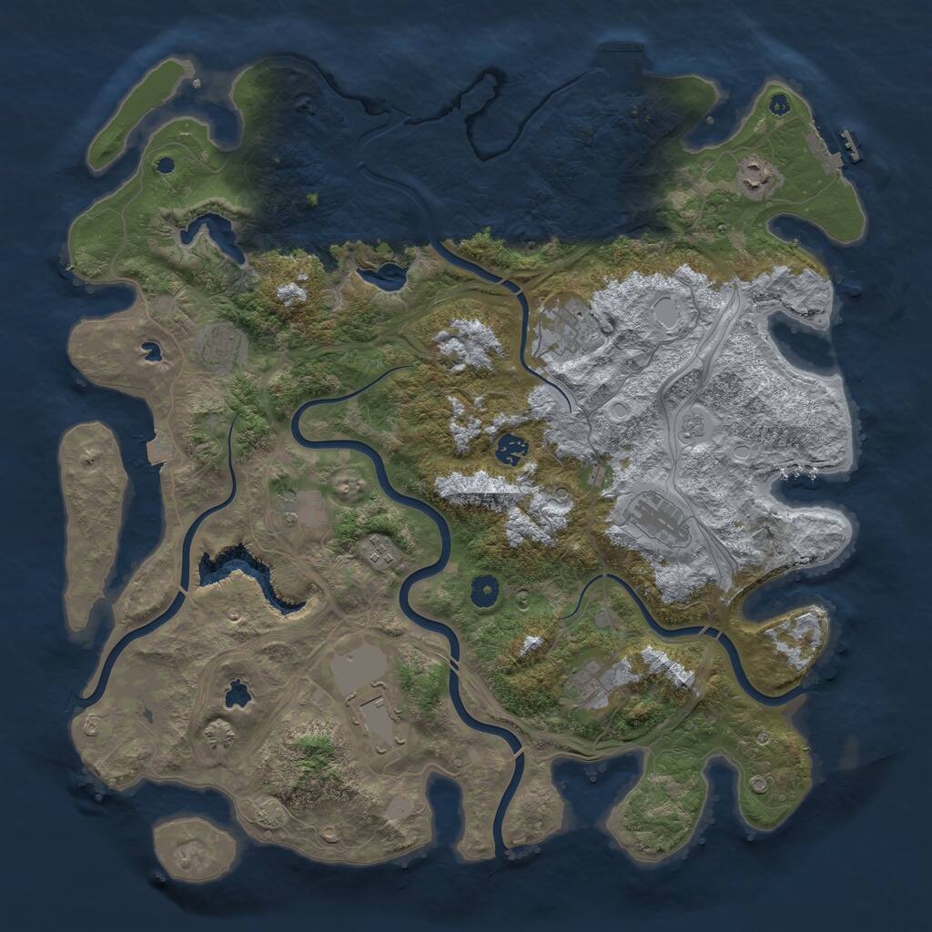 Rust Map: Procedural Map, Size: 4500, Seed: 1571020788, 15 Monuments