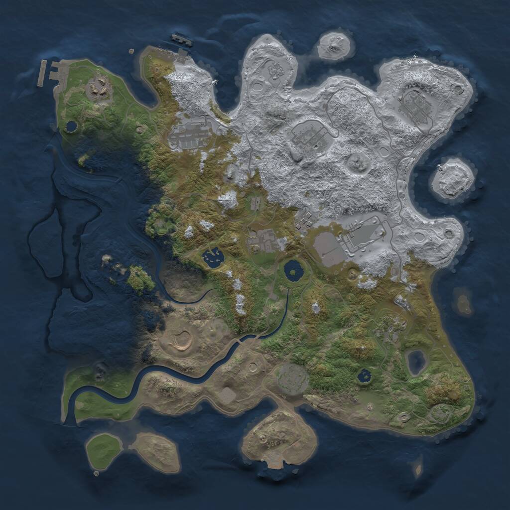 Rust Map: Procedural Map, Size: 3800, Seed: 1622537641, 17 Monuments