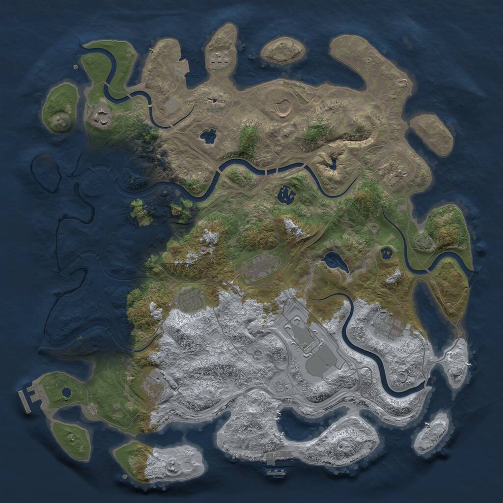 Rust Map: Procedural Map, Size: 4250, Seed: 1706851802, 17 Monuments