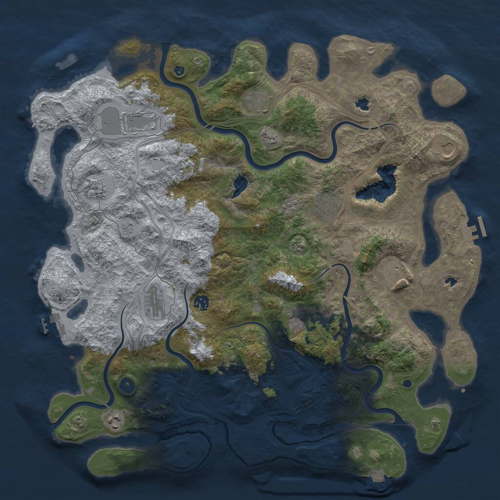 Rust Map: Procedural Map, Size: 4800, Seed: 22520466, 17 Monuments