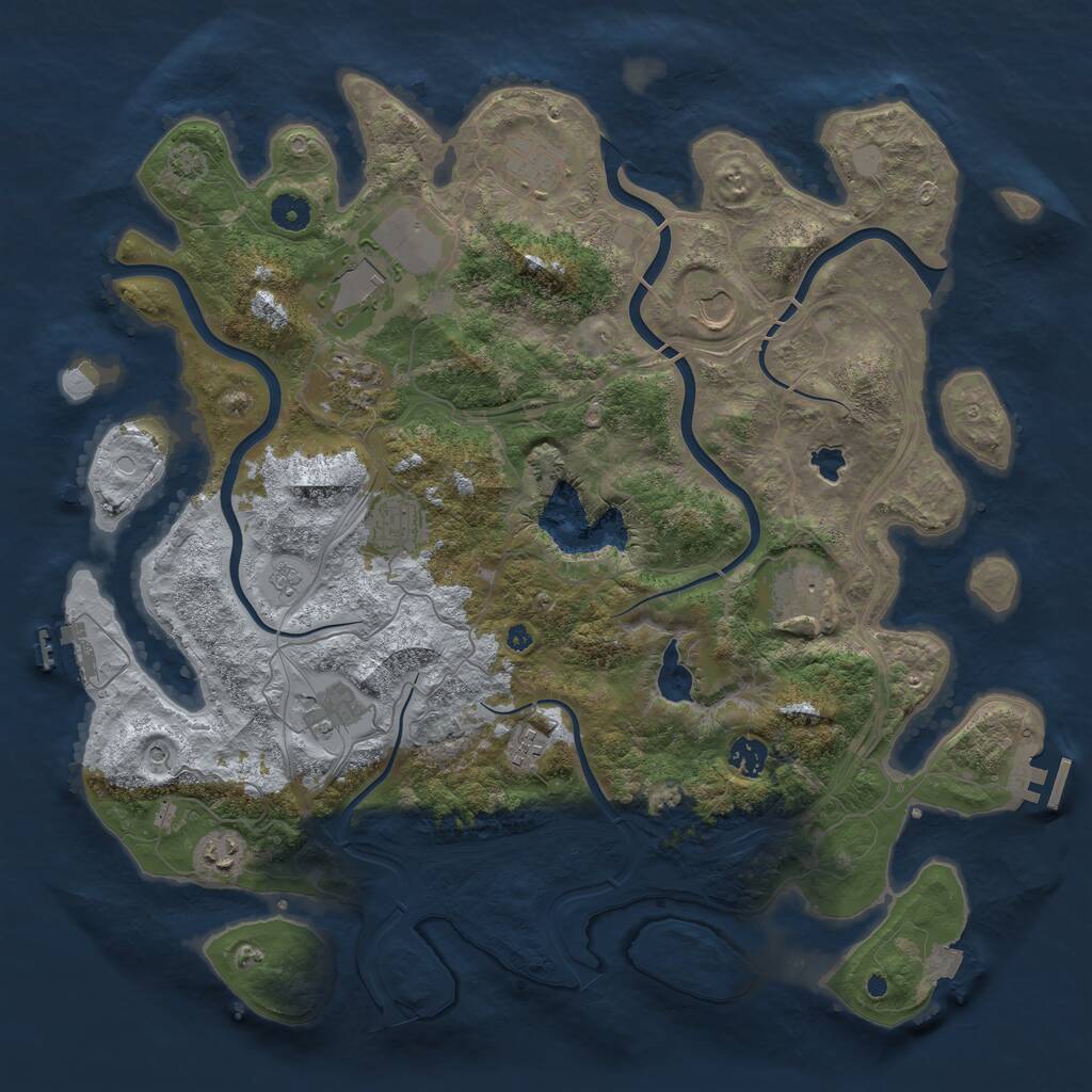 Rust Map: Procedural Map, Size: 4250, Seed: 126035853, 16 Monuments