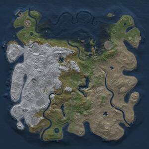 Thumbnail Rust Map: Procedural Map, Size: 4500, Seed: 1658033061, 16 Monuments